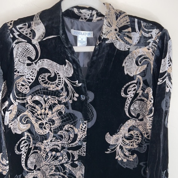 Pendleton Velvet Button Down Tunic and Tucked in Blouse - Picture 2 of 8